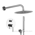 Round Chrome Brass Rain Concealed Shower Set